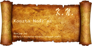 Koszta Noémi névjegykártya